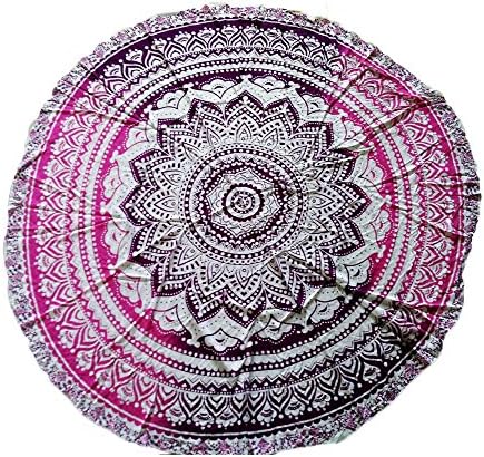 Round beach towel Yoga mats Sunscreen shawl Simple and stylish printing European and American style , 135-175cm