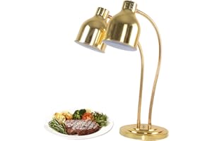YAOYAOO Lampada di Calore Alimentare Commerciale, Scalda Vivande Doppia Testa Commerciale Buffet Lampade Riscaldanti per Cibo Riscaldante, Distaccato Scaldavivande Paralume Regolabile