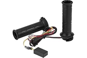 Keenso 2 pcs Poignées Chauffantes, 12V Nouvelle Version 7/8 22mm Poignées Chauffantes Chauffe-Moto Serrage Chauffé pour Guidon de Moto Universel