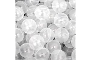LittleTom 50 Boules Transparentes pour Piscine a balles Bebe 5,5 cm en Plastique PE - balles legeres pour Parc de Jeu ou Tente - Jouet pour Interieur et Exterieur