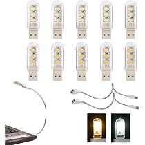 Homoyoyo 5x Mini USB LED Lamp - Draagbare Laptop- En Campinglamp - Sleutelhanger Design - 3 LED's - Laag Stroomverbruik - Noodlicht & Outdoor