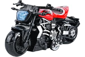 LabDip Motorbike Toy, Pull-Back Vehicle Toy Model Motorbike,Alloy Motorbike Toy,Highly Simulation Motorbike Model, Street Machine Kids Toy Gift - Red