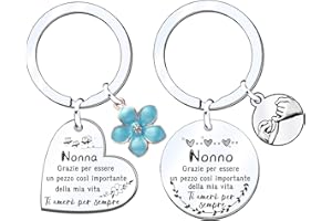 MNBVBV Regali festa dei nonni Regalo di Natale per Nonna Nonno Regalo 2 Pezzi Portachiavi Idea Regalo di Natale Nonni Compleanno Nonna&Nonno Miglior Regalo Nonni Nel Mondo (1)