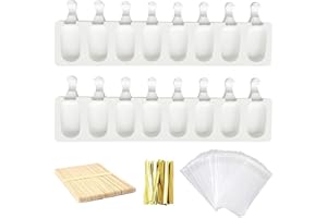 N\A Yayatty 2 Pezzi Stampi per Gelato Silicone a 8 Cavità, 2 Set stampi per ghiaccioli con 50 Bastoncini per Gelato al Cioccolato congelato Fai da Te