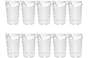 HansaGT Medical Erwachsenen Schnabelbecher mit Trinköffnung – 200ml Trinkbecher mit Deckel, 10 Stück mit Trinköffnung, ideal für Kinder und Senioren, Farbe wählbar (10Transparent)