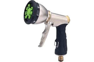 Pistola de Riego de Metal con Mango de Goma Antideslizante y Chorro Múltiple AROZ