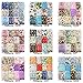 LittleBloom, Reusable Pocket Cloth Nappy, Fastener: Popper, Set of 12, Patterns 1210, With 12 Microfibre and 12 Bamboo Inserts