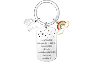 bifriend Regalo portachiavi di Amicizia,Promemoria Argento A-Z 26 Iniziale Ciondolo Portachiavi Per Amici Sorelle Colleghi Compleanno Natale Diploma Lunga Distanza