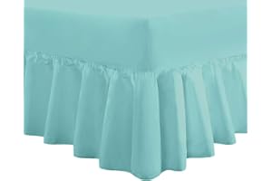 DTEX HOMES Divine Textiles Luxury Extra Deep Frilled Valance Fitted Sheets Duck Egg