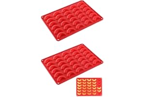 Tedious Vanillekipferl Backform Silikon | 1/2 Stk Vanillekipferl Backblech | Schokoladenformen Geleeformen, Kuchenformen zum Backen | Croissant Backform, Kuchenformen für Backzubehör (30 Mulden)