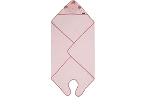 Clevamama Tablier en bambou pour bébé, serviette de bain avec capuche pour nouveau-né, bébés et tout-petits en bambou ultra doux, absorbant, pour garçons et filles 0-4 ans – rose, 98x98 cm 3531
