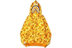 WINKEEY Jungen Shark Hoodies Tarnfarben Haifisch Kapuzenpullover Jacke Mit Reißverschluss Oversized Herbst Winter Oberteil