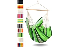 ‎AMAZONAS AMAZONAS - XL Hängesessel Brasil | Hängesessel ohne Gestell mit großer Sitzfläche, handgefertigt in Brasilien | Belastbar bis 150 kg; Sitzfläche 1,6m x 1,3m; Stablänge 1,1m | Farbe: Oliva