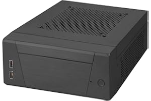 SilverStone Technology SST-ML10B Milo Mini-ITX - Custodia compatta HTPC Desktop Chassis modulare, con piastra di montaggio VESA, colore: Nero