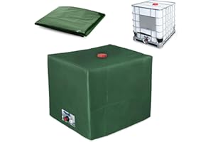 Forhandy Lona protectora 120 x 100 x 116 cm con revestimiento plateado, depósito de agua de 1000 L, impermeable, resistente al viento, Oxford 210D, para depósito IBC, depósito de lluvia, color verde