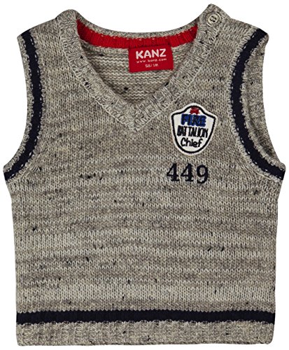 Kanz Baby Boys Pullunder V-Neck Sleeveless Vest, Grey (grayblue Melange Gray 8007), 6-9 Months