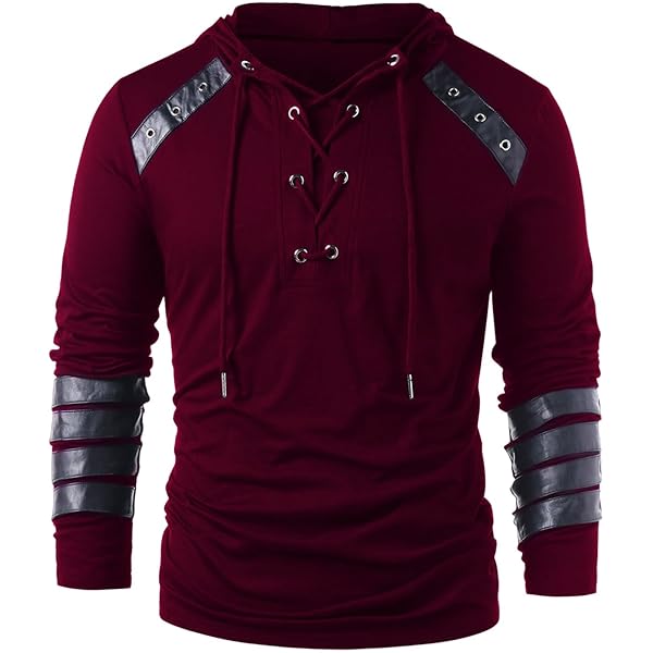 Heren Gothic Steampunk Hoodie Middeleeuws Ridder Lange