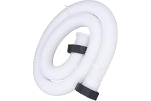FOCKET Pool Pump Replacement Hose for 29060E, 1.5 Diameter Easy to Install Accessory Pool Hose with Nut for Above Ground Pools, Leakproof Filter Pump Hose for (White) (1.5m)