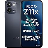 iQOO Z11x 5G (Titan Black, 6GB RAM, 128 GB Storage) | Dimensity 7400-Turbo Processor | 7200 mAh Battery | 4K Video Recording