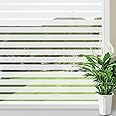 STICKERLY Vinyl Frosted Privacy Glass Film for Window | Self Adhesive Decorative Sticker Wallpaper Sheet for Glass Door, Bathroom, Home (Frosted Lines, 12x25 Inch)