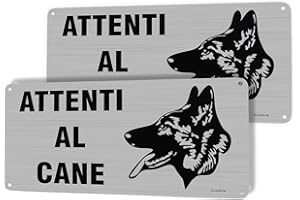Goodvia Attenti au chien, plaque en aluminium 15 x 30 cm, attention au chien, panneaux en métal brossé, plaque attention au chien durable, imperméable et protection UV. Convient pour l'extérieur