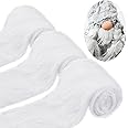 Geosar 3 Pcs Winter White Faux Fur Trim 4 x 178 Inches Fur Trim Fabric Ribbon Soft Fluffy Fur Ribbon Plush for Xmas Winter Christmas DIY Craft Costume Sewing Tree Garlands Decor(White)