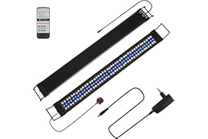 Yakimz LED Aquarium Beleuchtung, Aquarienbeleuchtung 30W, 24/7 Modus Aquarium Lampe, einstellbare Helligkeit, 10-stufiges Dimmen, für 90-120cm Süßwasser-Aquarien, Mehrere Wettermodus