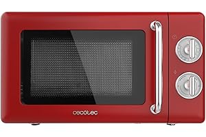 Cecotec Mikrowelle Proclean 3010 Mechanische, 20 l, Retro, 700 W, 6 Stufen, Timer bis zu 30 Minuten, Auftaumodus, Vintage-Des
