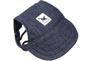 LSGGTIM Hunde Baseballmütze, Outdoor Haustier Baseballmütze Verstellbarer Hundecap mit Ohrlöchern Atmungsaktiv Welpen Hundemütze Kappe Sonnenschutz Sommer Hut für Welpen Hunde Mütze Haustier Cap,S-XL