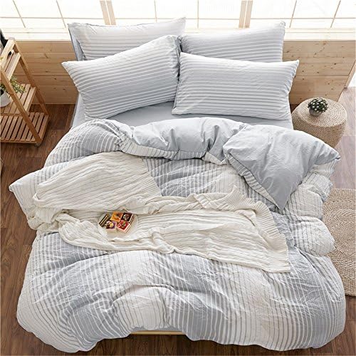 RFVBNM Bedding Sets Spring and Summer bed linen quilt cover household Gifts simple lattice pure water washing Luxury Bedding Kit Duvet Cover Set Home Decoration,twin