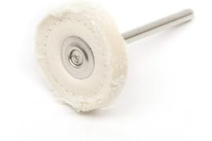 Rueda de pulido SENRISE 25 mm Ruedas de pulido en forma de T blanco con mango para metal aluminio acero inoxidable cromado joyería madera plástico cerámica vidrio (Pack de 10)