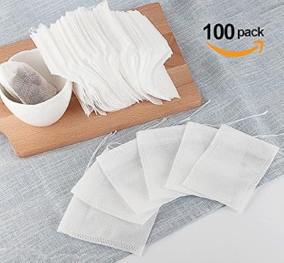 ilauke 100PCS Sachet de Thé Vide ilauke 5.5*7.5cm Filtre Passoire Théière Jetable Blanc en Non-Tissé