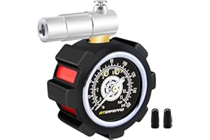 ATsafepro Presta Valve Bike Tyre Pressure Gauge,- Tyre Gauge 160PSI/11BAR Perfect for Road Bike Accessories, Bicycle Pressure Gauge Certified ANSI B40.1 Accurate with Large 1.5" Glow Dial