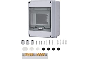 Zroden Coffret Electrique, Coffret Electrique Etanche Exterieur IP65, 5 Modules, Avec Terminaux, Rails Intégrés et Accessoires, Pour Une Utilisation à L'extérieur