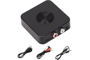Goshyda Ricevitore Trasmettitore Bluetooth 5.1, Adattatore Audio 2 in 1 Trasmettitore Ricevitore Audio Bluetooth Wireless Ingresso AUX da 3,5 Mm, per Proiettore TV Cuffie per Auto