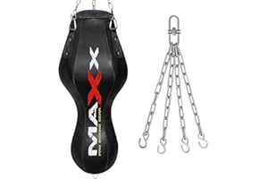 MAXX PRO BOXING GEAR All Black range of Heavy Filled Hanging Boxing Punch Bags All Shapes Uppercut, Triple, Angle, Wrecking, Maize, Body, Punchbag Set 5ft, 4ft, 3ft Includes FREE CHAIN And Accessories