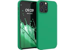 kwmobile Carcasa Compatible con Apple iPhone 12 Pro MAX Funda - Case TPU y Silicona antigolpes - Apto Carga inalámbrica - Verde Esmeralda