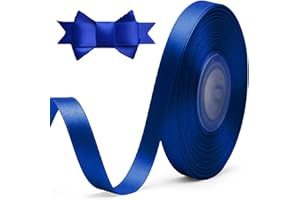 MacroHu Nastro Raso,1cm x 23M Nastro Decorativo Con Fiocco, Nastro Colorato Raso per Regalo Decorazione,Compleanno,Decor di Nozze,Regali Decor,Natalizi,Palloncini,DIY-Creazione (Blu)