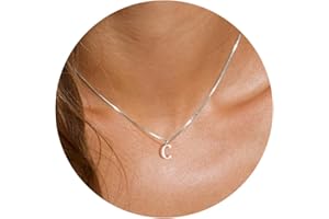 YANCHUN Silver Initial Necklace for Women Girls Letter Necklace Name Necklace Tiny Initial Pendant Necklace Trendy Letter Choker Necklace Christmas Jewelry Gifts