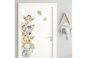 Little Deco Naklejka na drzwi bez imienia tatuaż ścienny zwierzęta z dżungli naklejka ścienna pokój dziecięcy naklejka ścienna samoprzylepna DL877-2