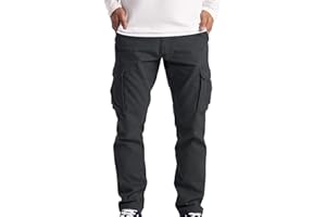 HAOLEI Pantalones Hombre Tallas Grandes,Pantalones Casuales Holgados para Hombre con Múltibolsillo Pantalon Chandal Hombre Monocolor Pantalones Cargo Hombre Informal Deporte Pantalones Cargo Hombre