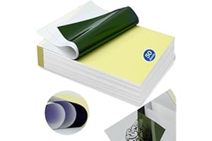 Cokaca 50 Blätter Stencil Papier, Transferpapier Tattoo im A4-Format, Tattoo Pauspapier für Haut geeignet für Tattoo Stencil Drucker & Freihand-Designs (4-lagiges Design)