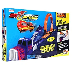 Wembley Max Speed Track Set Super 360 Loop with Music, Truck Jump and Pull Back Rotating Car