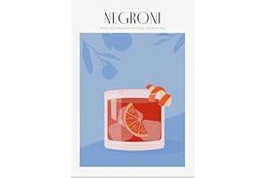 JUNOMI® Negroni Poster DIN A2, cocktail, long drink, bar, bevande, cocktail set, senza cornice
