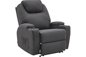 ‎M MCOMBO M MCombo Elektrisch Relaxsessel Massagesessel Fernsehsessel Liegefunktion Vibration Heizung 7061 neues Modell (Dunkelgrau -Mikrofaser)