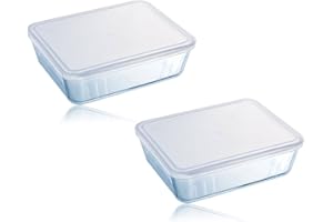 Pyrex Cook & Store 2 Piece 1.5L Rectangular Glass Baking Dish With Plastic Lid