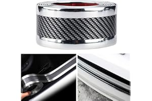 Youngine Universal Carbon Fiber Kohlefaser Auto Einstiegsleisten Schutz Selbstklebende Flexible Auto Aufkleber Schutzfolie für Auto SUV Lkw Tür Einstiegsleisten (5 * 250 cm / 2 * 98,4 zoll, Silber)