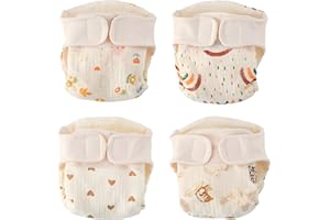 HahaGo Töpfchen Trainingshose, Windelhosen Kinder, 4 Stück Baby Stoffwindel, Potty Training Pants, Wiederverwendbare Stoffwindeln, Waschbar Stoffwindel für die meisten Babys und Kleinkinder(5-9kg)