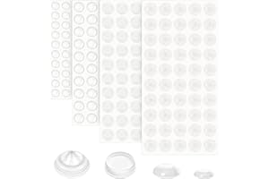 Tampon Élastique en Silicone, ihaspoko 200 Pièces Butées Murales pour Poignée de Porte, Butées de Protection en Caoutchouc, Idéale pour Meubles Amortisseurs Autoadhésifs Tampon (4 taille)
