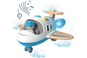 Wanborns Toy Airplane for Kids, Toys Toddler Planes Toys with Sound and Light, Mini Airliner Toys for Introducing Aeronautical Knowledge, Car Toys for 18 Months, 2 3 4 5 Years Old Boys Gift